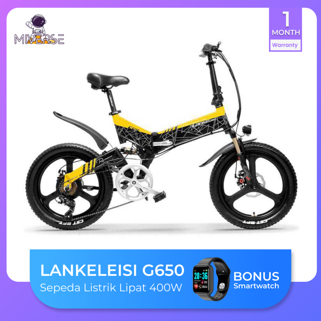 Lankeleisi G650 Sepeda Listrik Lipat Folding Bike Smart Deluxe