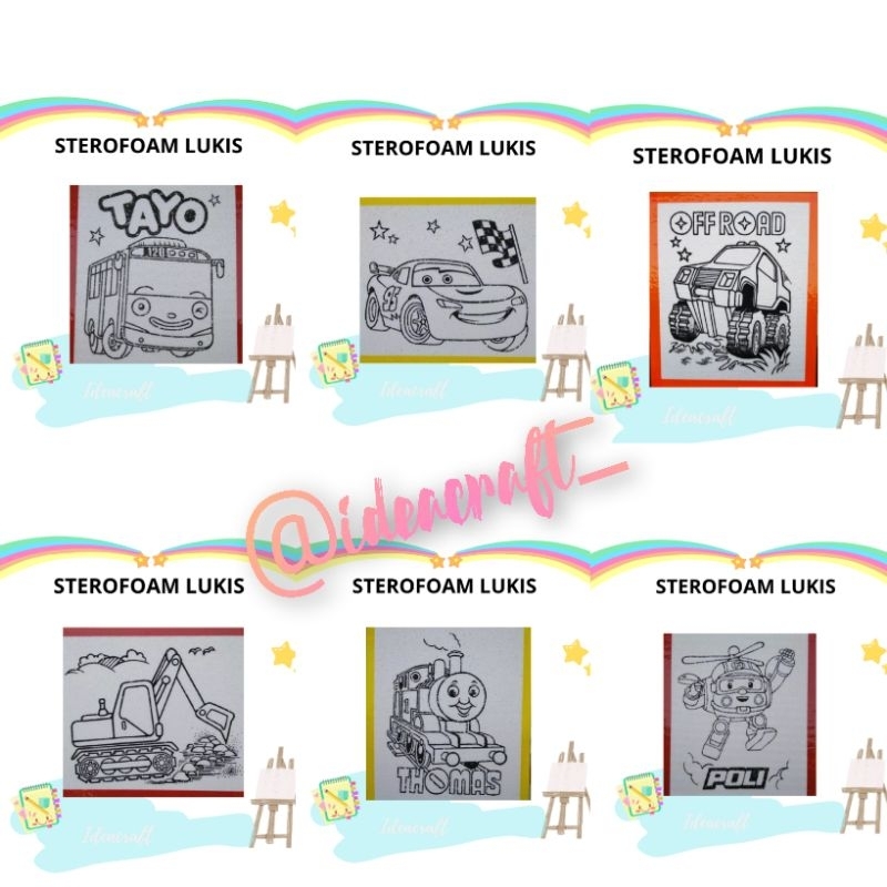 STYROFOAM LUKIS / MEWARNAI GAMBAR TERMUAH BERKUALITAS