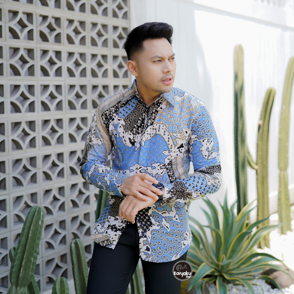 KEMEJA BATIK SLIM FIT ICE BLUE
