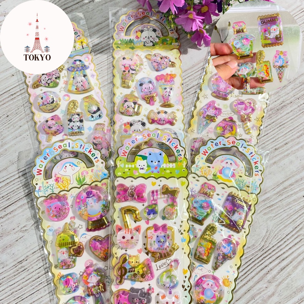 

Sticker Timbul 3D Isi Air Water Seal Motif Unicorn Panda Kucing Ikan