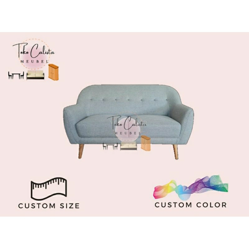SOFA CALISTA / SOFA TAMU MINIMALIS/ SOFA SEATER 2/ SOFA SCANDINAVIAN/SOFA SCANDINAVIAN MINIMALIS