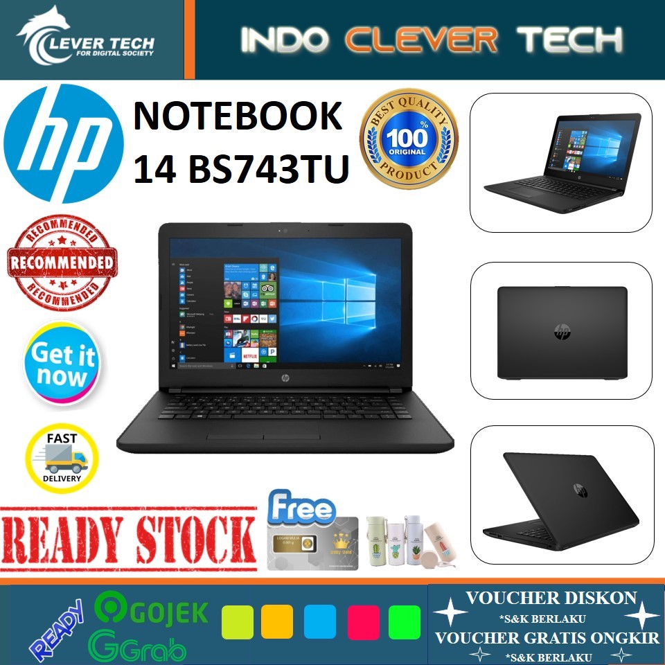 HP Notebook 14 BS743TU - Intel Core i3 6006U - 4GB RAM - 1TB HDD - 14 Inch HD - WIN10