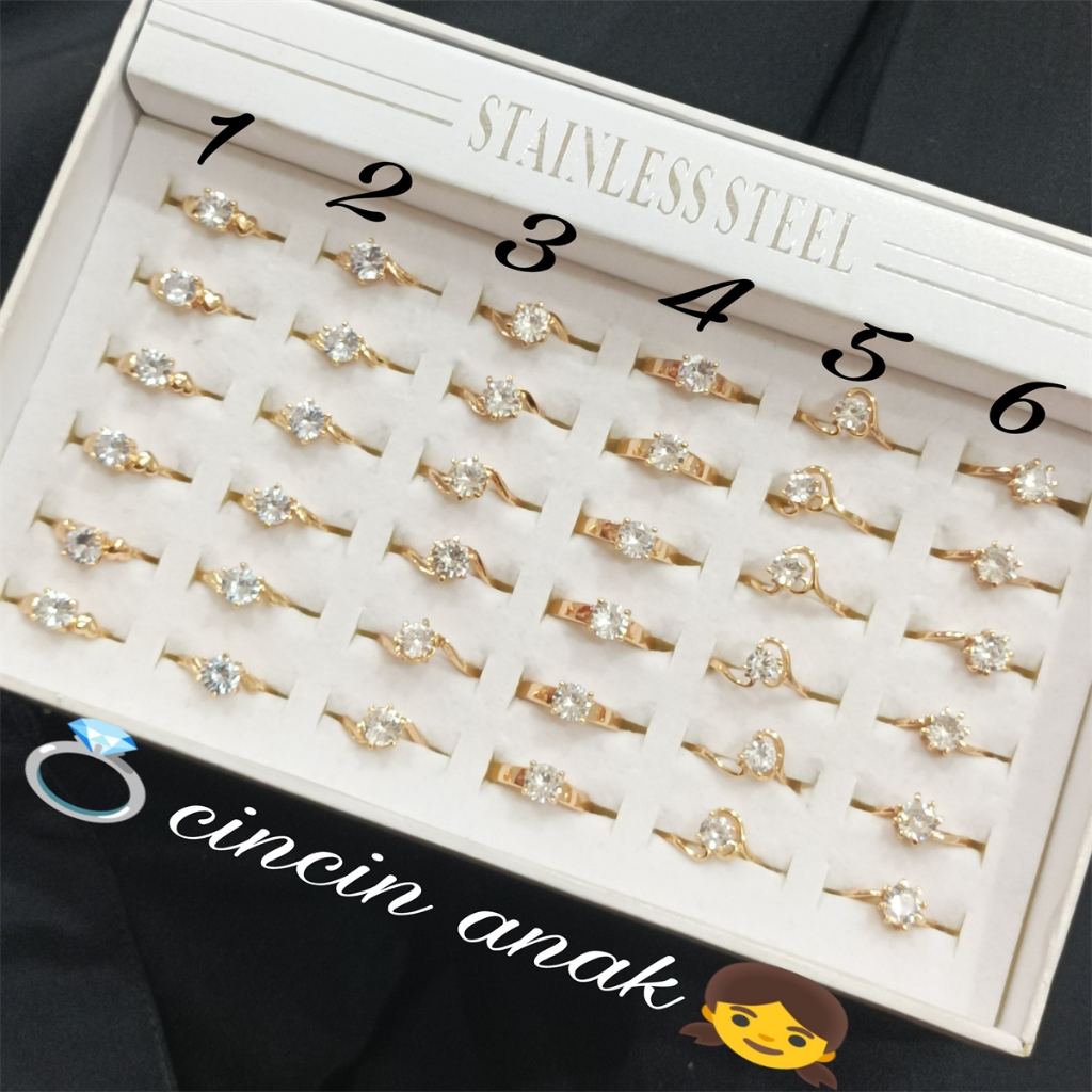 Cincin Titanium wanita dewasa berlapis emas 24K gold Anti Karat Bestie Korea Karat Grosir Polos Asli