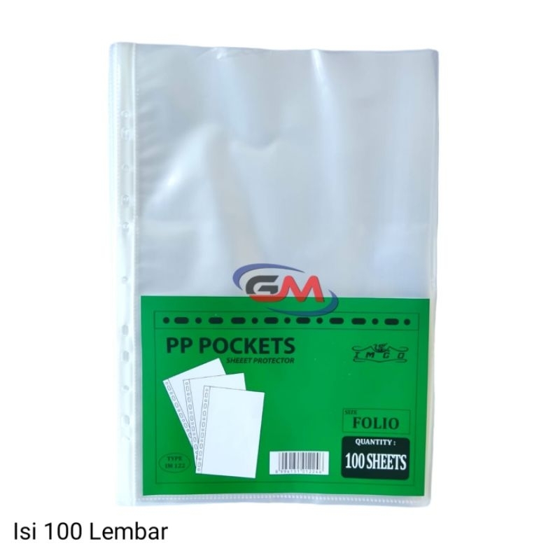 

100 Lembar Sheet Protector F4 Folio / File Protector Bening / PP Pocket Folio ( 1 Pack isi 100 Lembar )