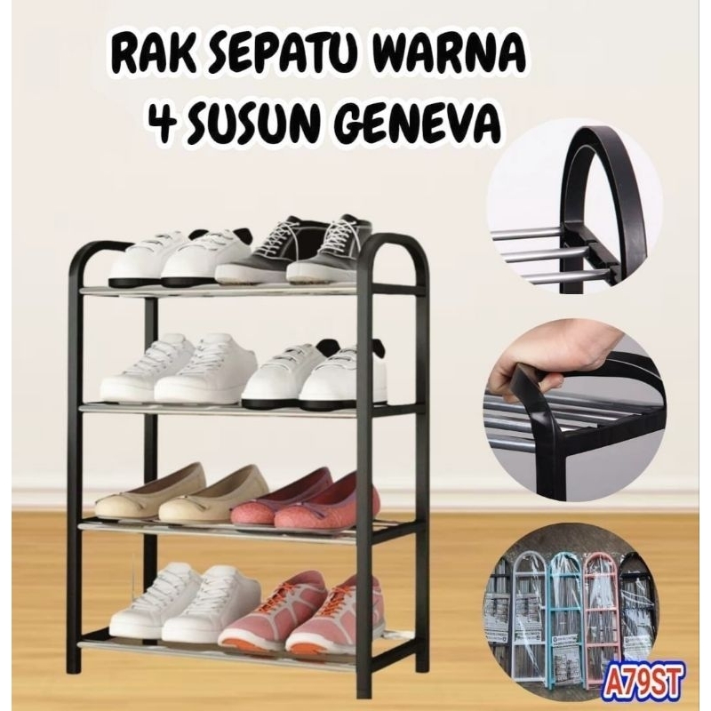 Rak Sepatu 4 Susun Stainless