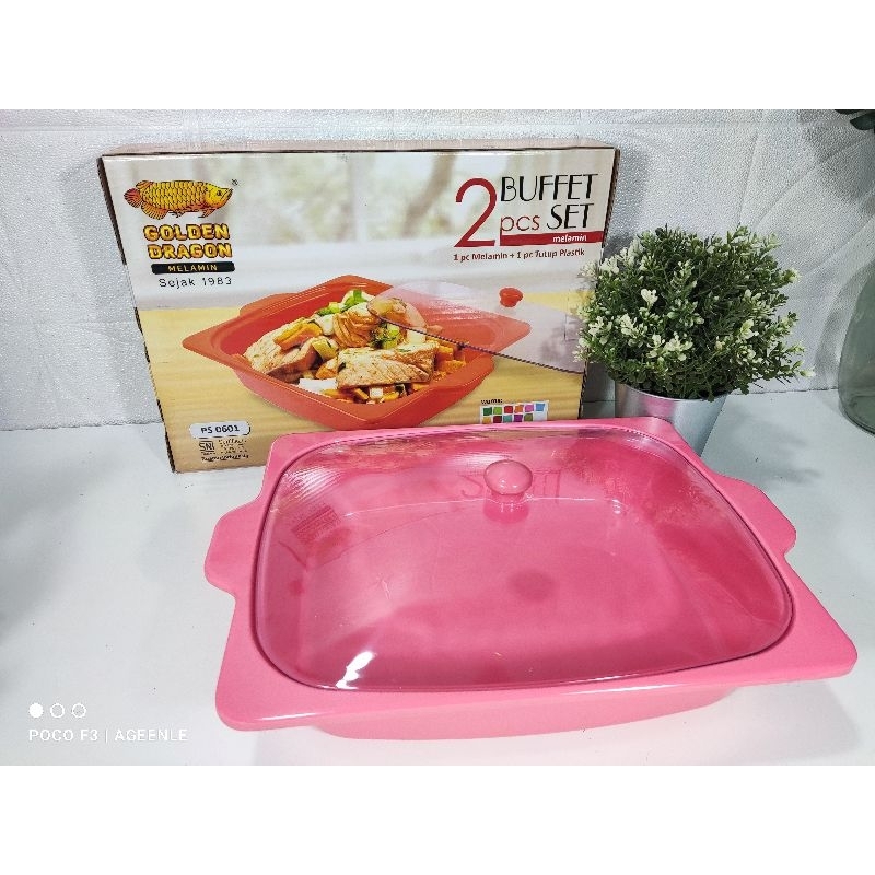 Buffet Set Melamin Jumbo 16inc Wadah Prasmanan ps0601 Golden Dragon