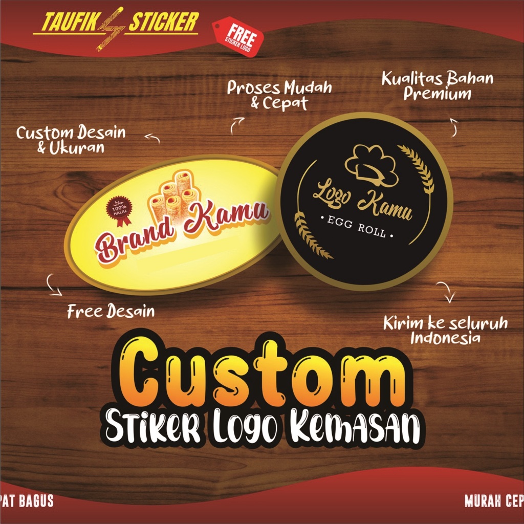 

STIKER LABEL KEMASAN LEMBARAN SUDAH CUTTING DESAIN CUSTOM ( Ukuran A3+ )