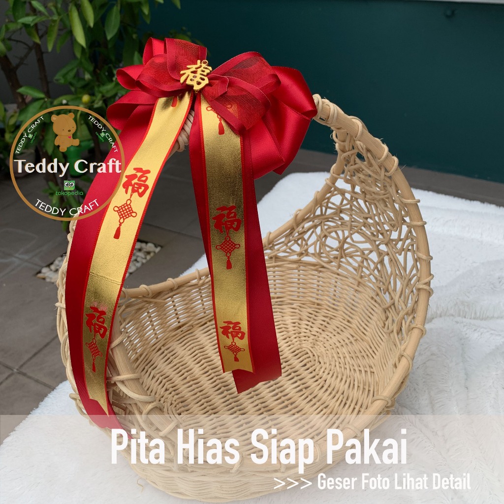 

Pita Imlek Siap Pakai - PREMIUM - Pita Satin Chinese New Year - CNY - Teddy Craft