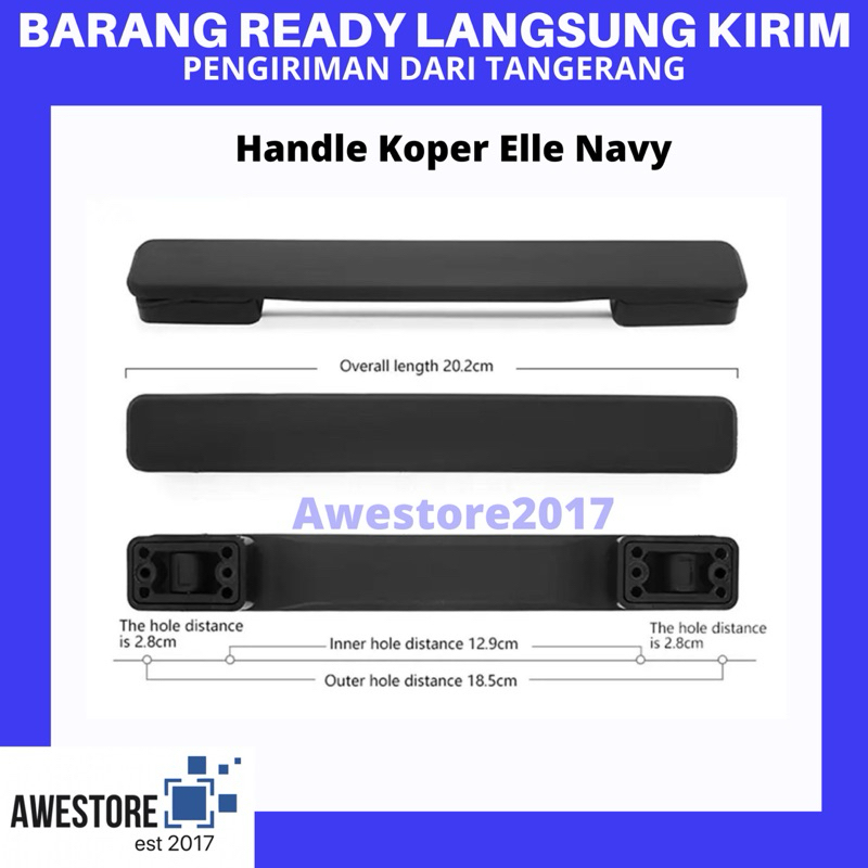 Handle Koper Pegangan Handel Luggage Pengganti Elle Navy Strap Replace
