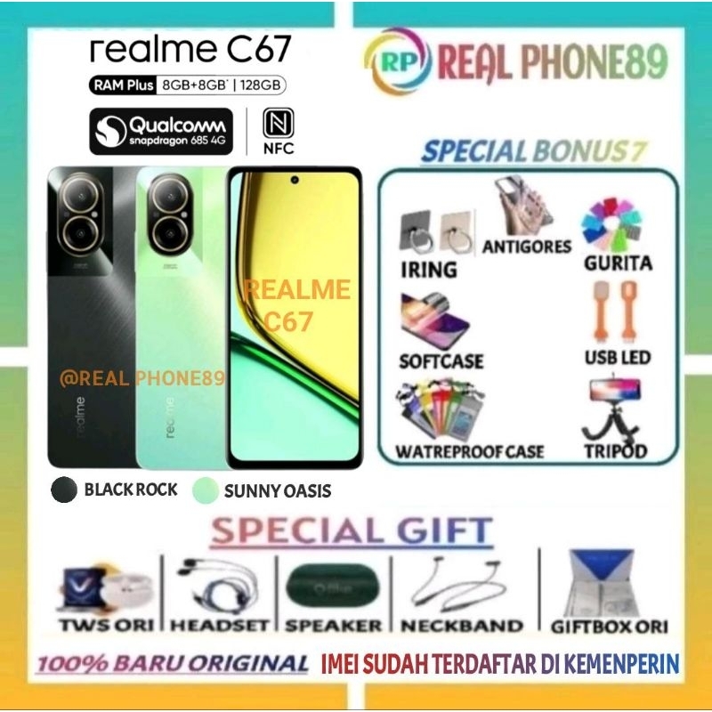 REALME C67 NFC RAM 8/128 GB | C67 RAM 8/256 GB NFC GARANSI RESMI REALME
