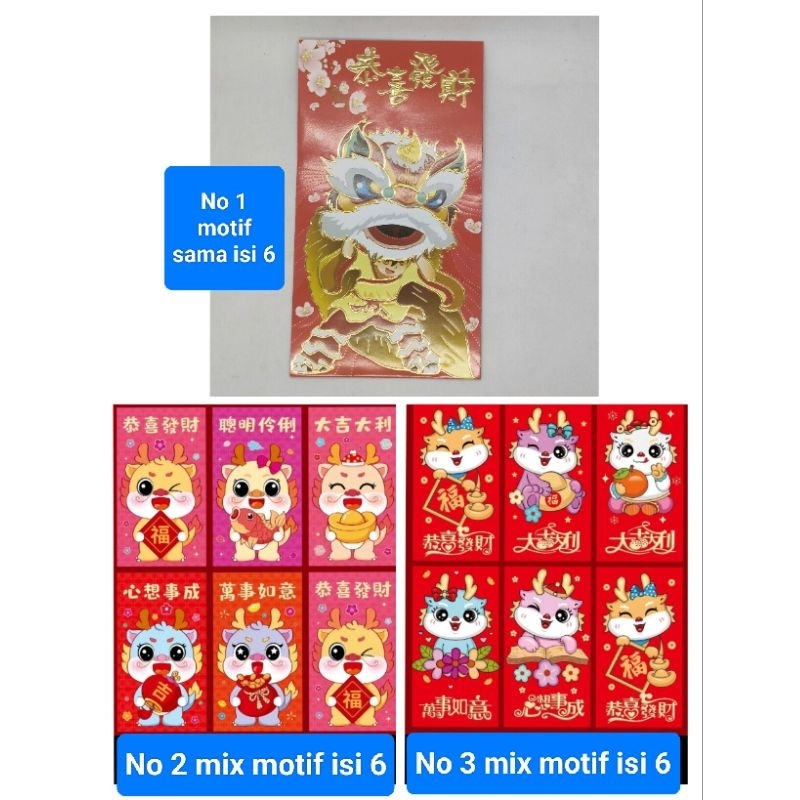 

angpao imlek panjang isi 6