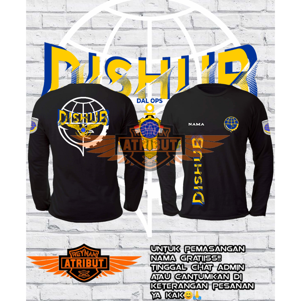 kaos dishub / kaos lengan panjang dishub / T-Shirt dishub baru