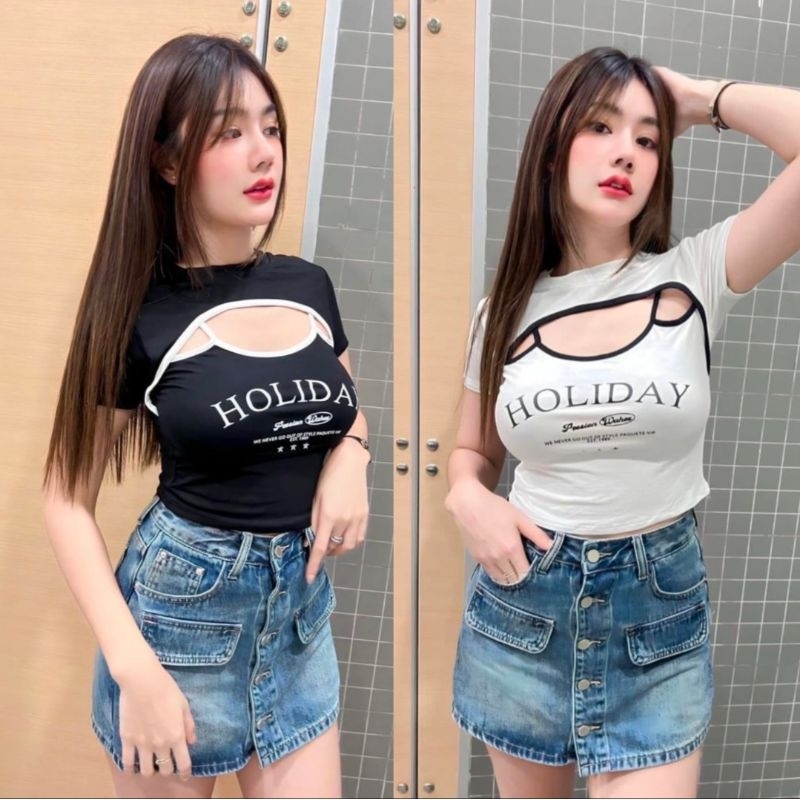 SC-6296 KAOS CROP IMPORT BKK | Baju Kaos Wanita Atasan Crop Wanita Baju Kaos Crop Top Baju Crop Impo