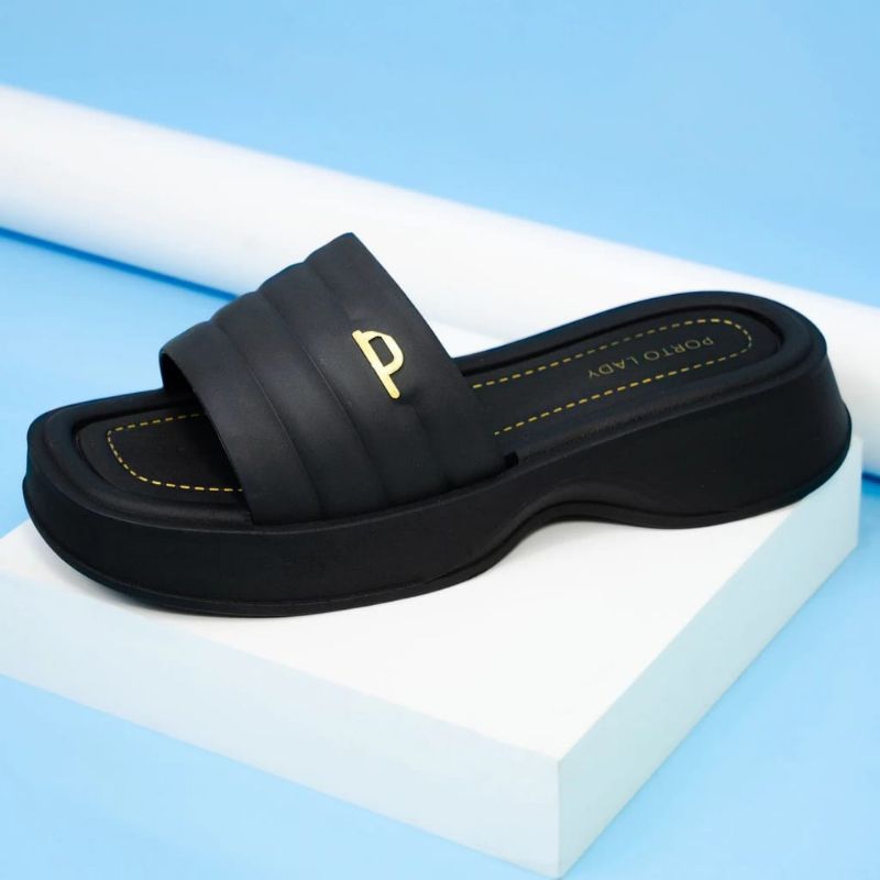 GMX-1 - Porto Sandal Selop Wanita Dewasa Sandal Wedges Flatfoarm Kekinian