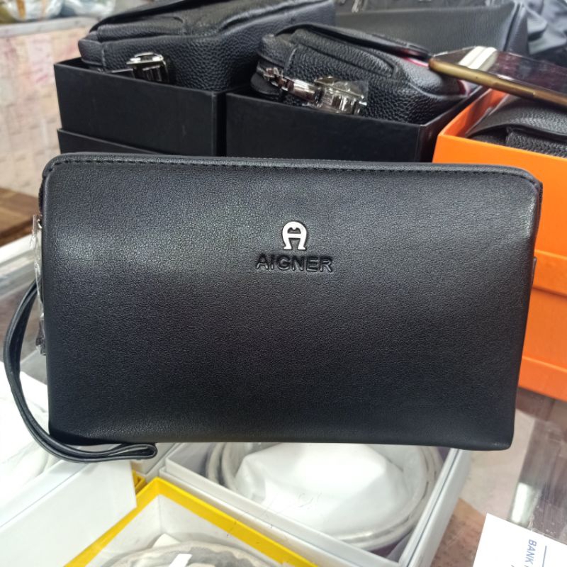 Handbag Aigner Kunci Kode Leather Clutch Tas Tangan Kulit Premium Quality