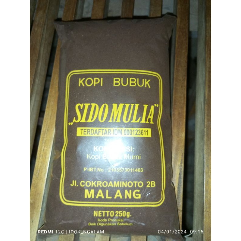 

100% kopi robusta Sidomulia Istimewa 250g