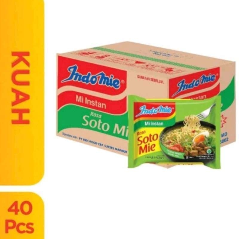 

mie Indomie soto 1 dus (kartonan) isi 40 pcs