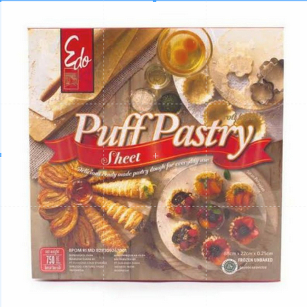 EDO PUFF PASTRY SHEET / ADONAN PUFF PASTRY SIAP JADI dus 12pc