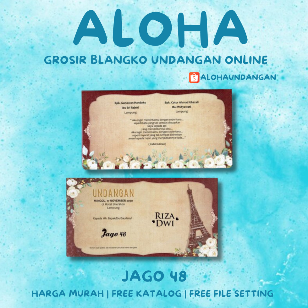BLANGKO UNDANGAN JAGO 48 | Blangko Undangan kosong | Kertas Undangan Kosong | Undangan Murah | Blang