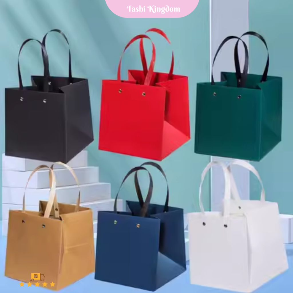 

Kantong Kotak Bungkus kado Kantong craft 20x20 paper bag polos toples hampers kado kantong kertas kado bunga