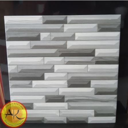 [KODE IMFZV] Keramik Dinding Kasar Doff Motif Batu Alam Timbul 25x40 Uno 25022 Grey