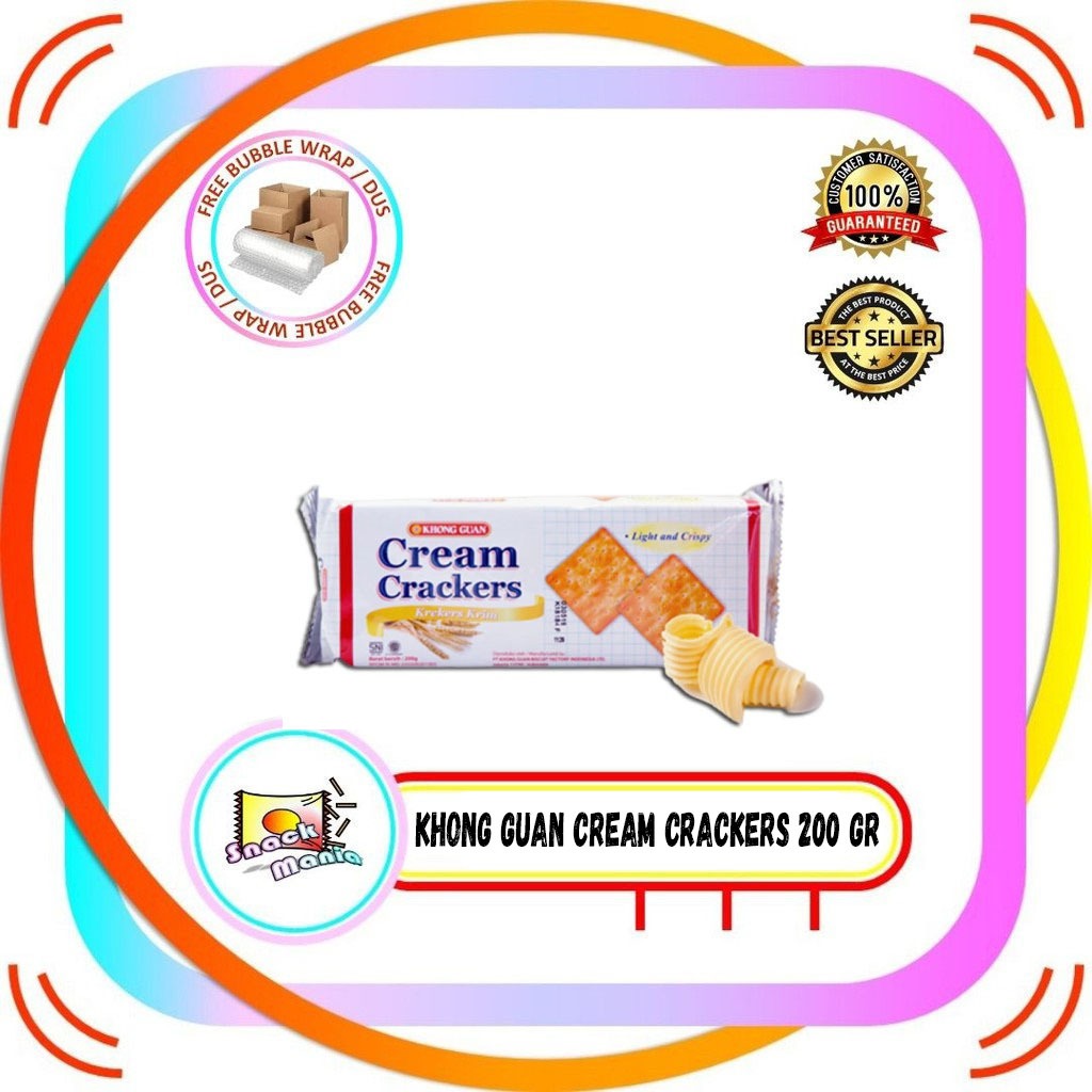 

Khong Guan Cream Crackers 200 gram Gaben Biscuit Gabin Bickuit