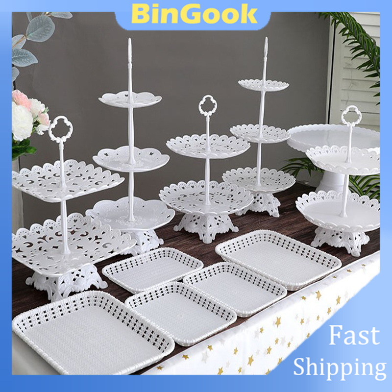Rak Makanan Penutup Pernikahan / Tempat Kue & Cupcake / Nampan Kue Dekorasi Pesta Ulang Tahun