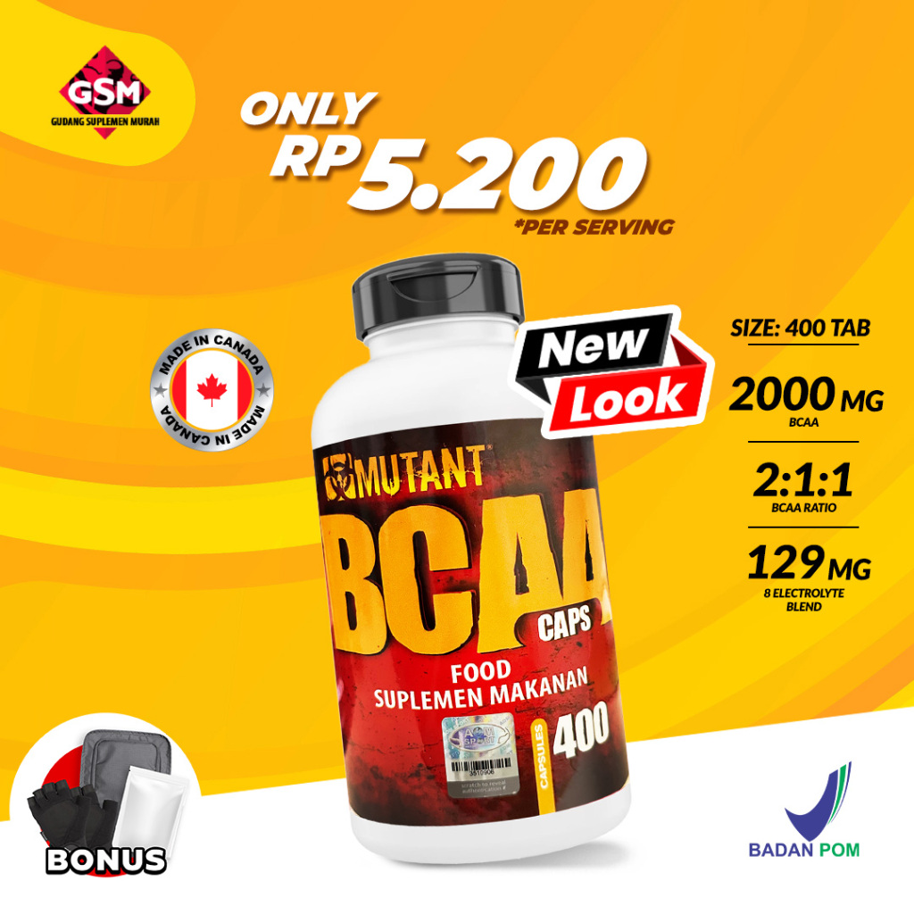 Mutant BCAA 400 Caps Suplemen Otot Gym
