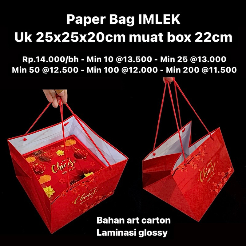 

Paper Bag IMLEK Ukuran 25x25x20cm Muat Box 22cm