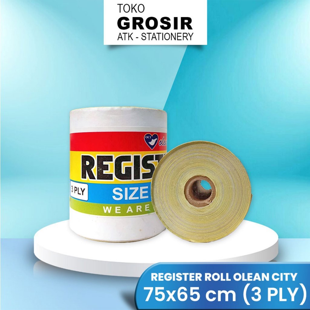 

Register Roll 75x65 3 PLY OLEANCITY / Kertas Kasir OleanCity 3 ply