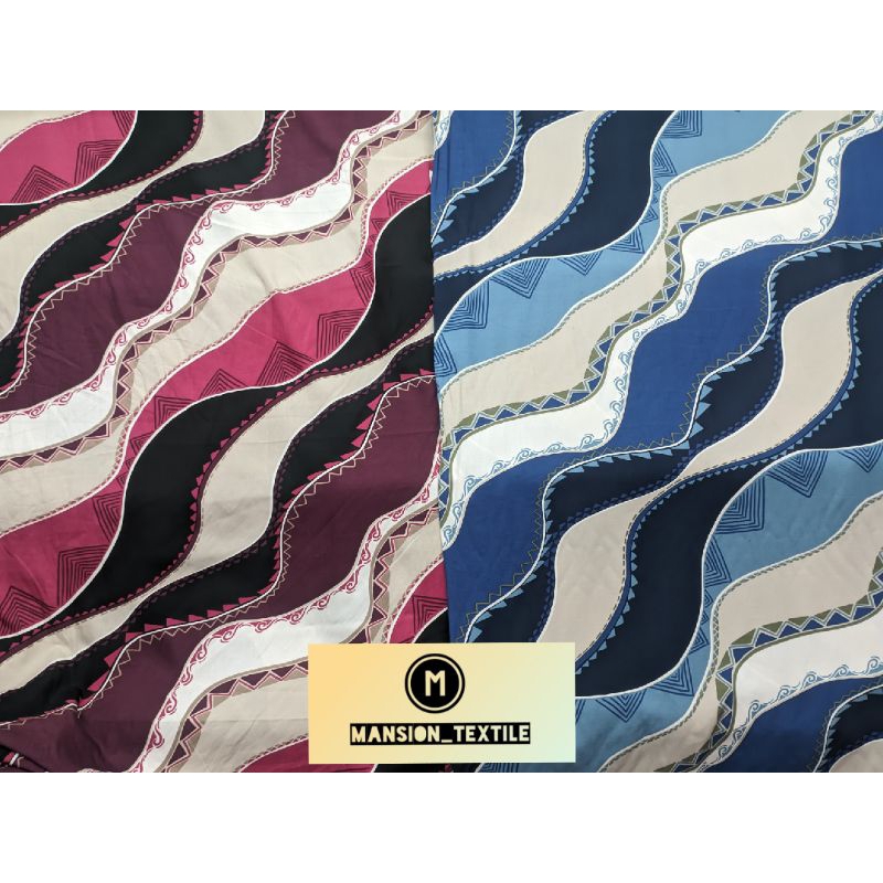 Bahan Kain  Katun Rayon Tuwil Motip Abstrak