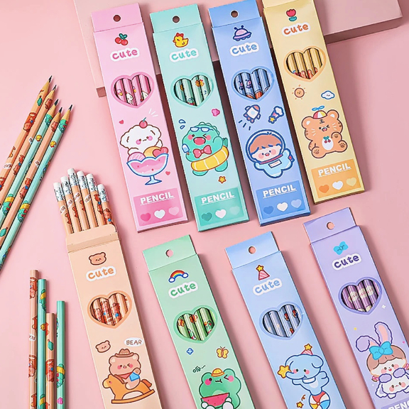 

[PENSIL ISI 6 PCS] Pensil Momo Cute 1 Set Isi 6pcs Dengan Penghapus / Alat Tulis Sekolah Anak 6in1 Pensil Bergambar Karakter Unik Lucu Pencil Perlengkapan ATK Kids Pencil