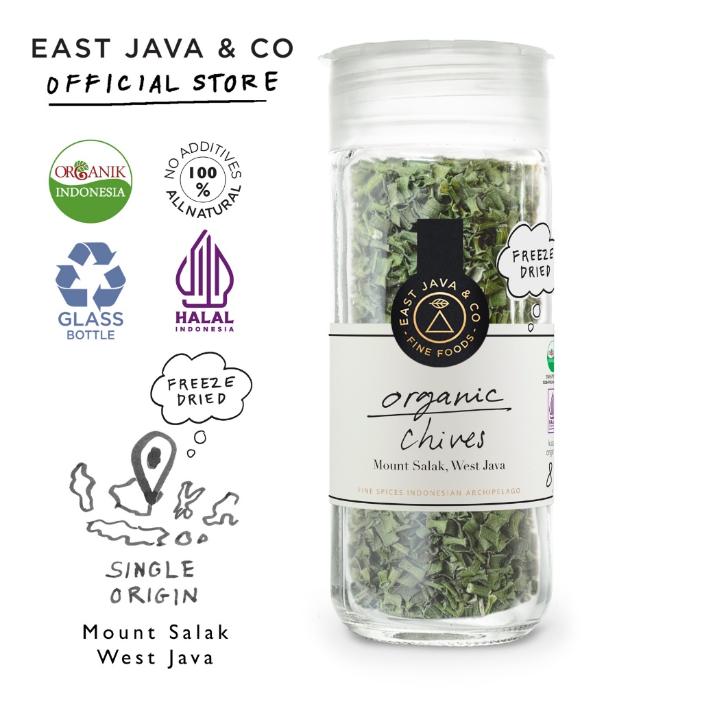 

East Java & Co Organic Freeze Dried Chives - 8g (Daun Kucai Organik)