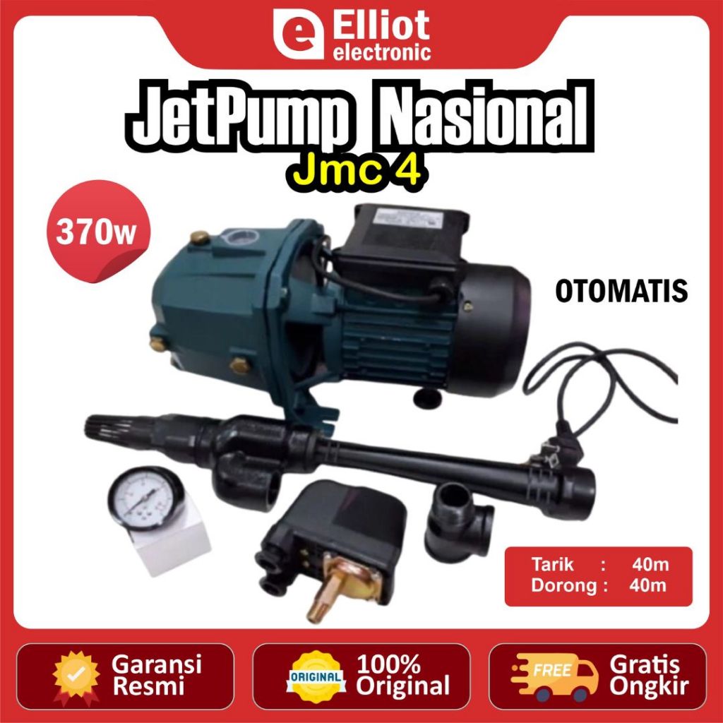 Pompa Air Nasional JET PUMP JMC 4 Sumur Dalam 40m - Otomatis MC Pump