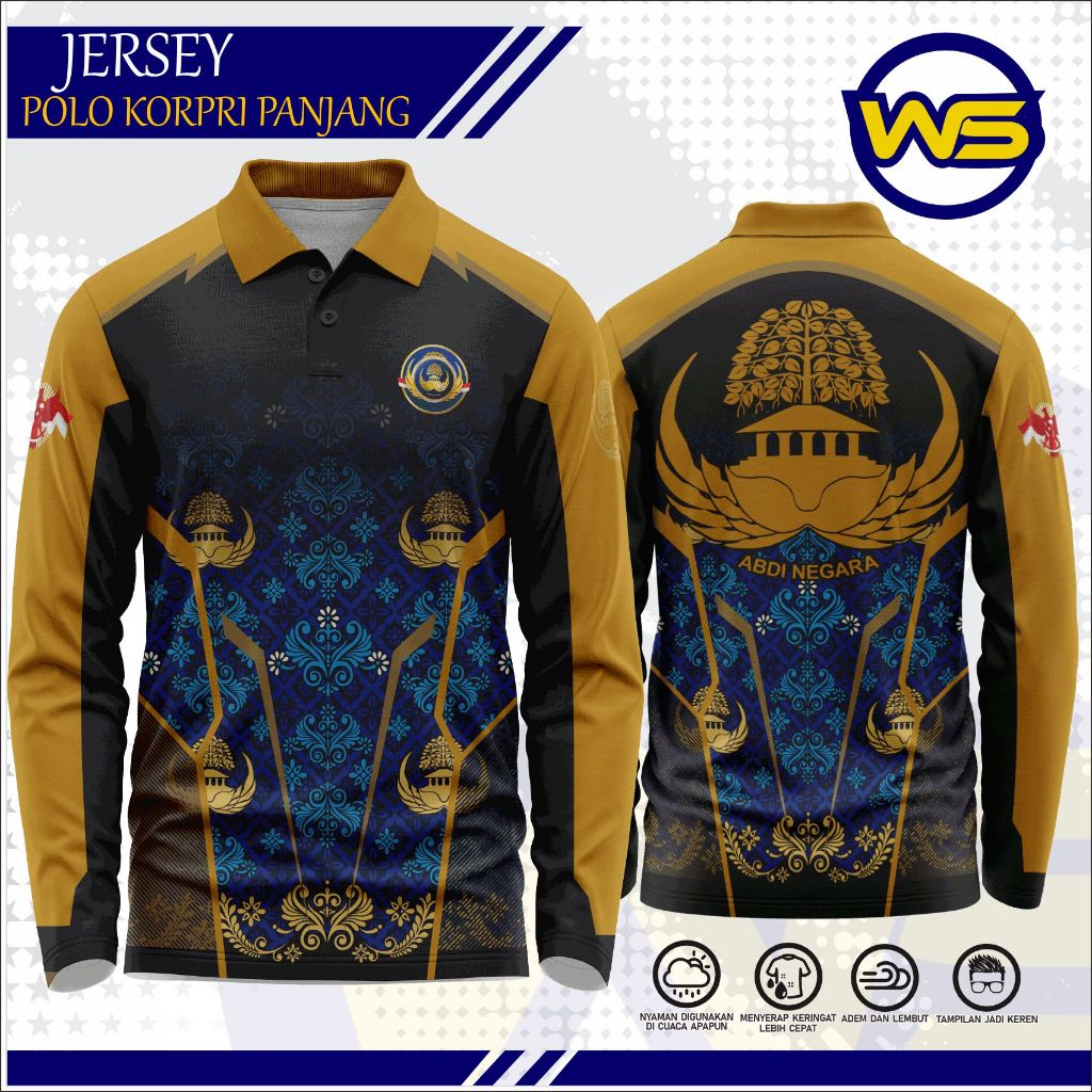 JERSEY POLO KORPRI LENGAN PANJANG / WANGKI KORPRI LENGAN PANJANG / JERSEY KORPRI PANJANG