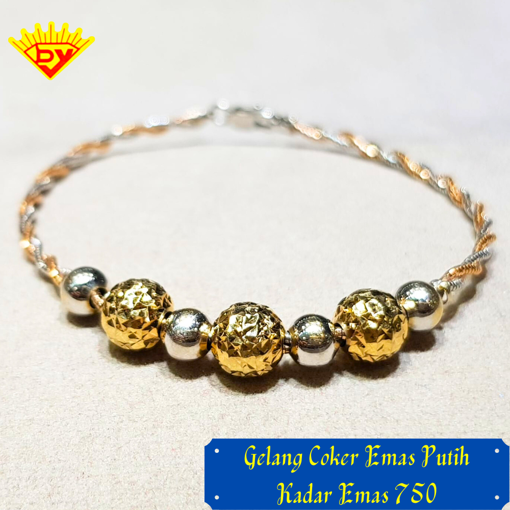 Gelang Choker Emas Putih 858 Kadar Emas 750