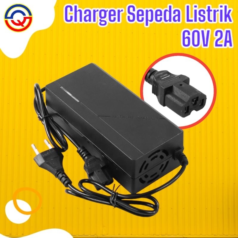 Adaptor Charger Baterai Sepeda Listrik 60V 2A / Charger Sepeda Listrik 60V 2A - Hitam