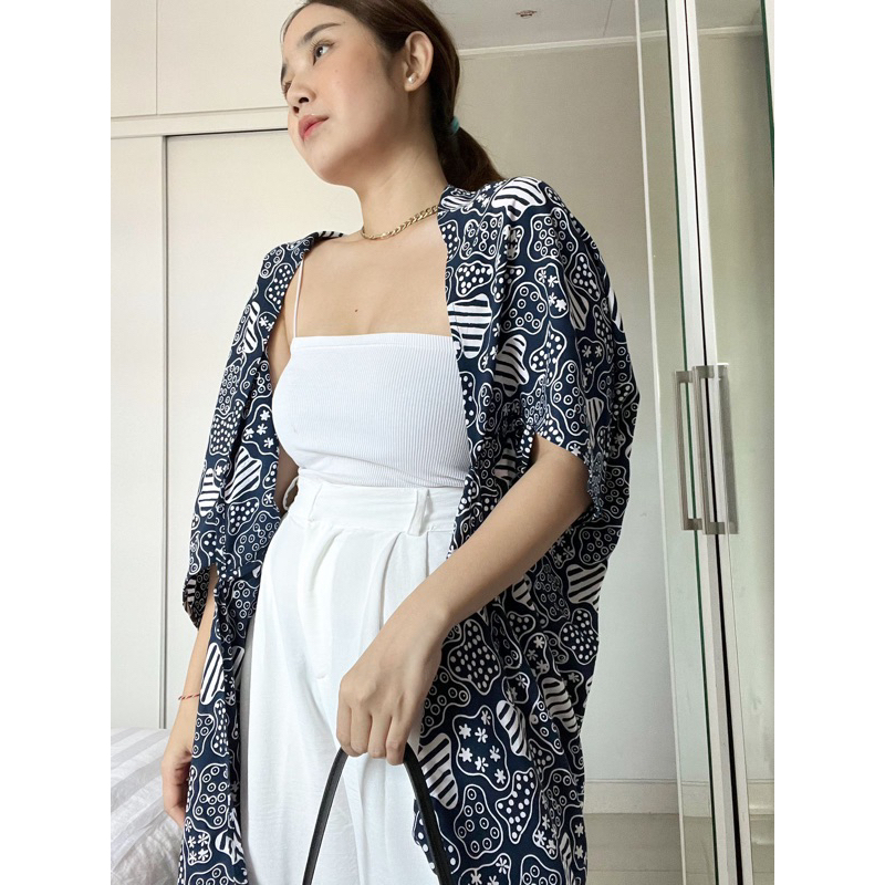 [READYSTOCK] Outer / Cardigan Scarf motif rayon (B)