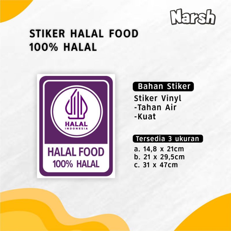 

STIKER | STIKER HALAL FOOD 100% | STIKER STIKER SIGN | STIKER MURAH