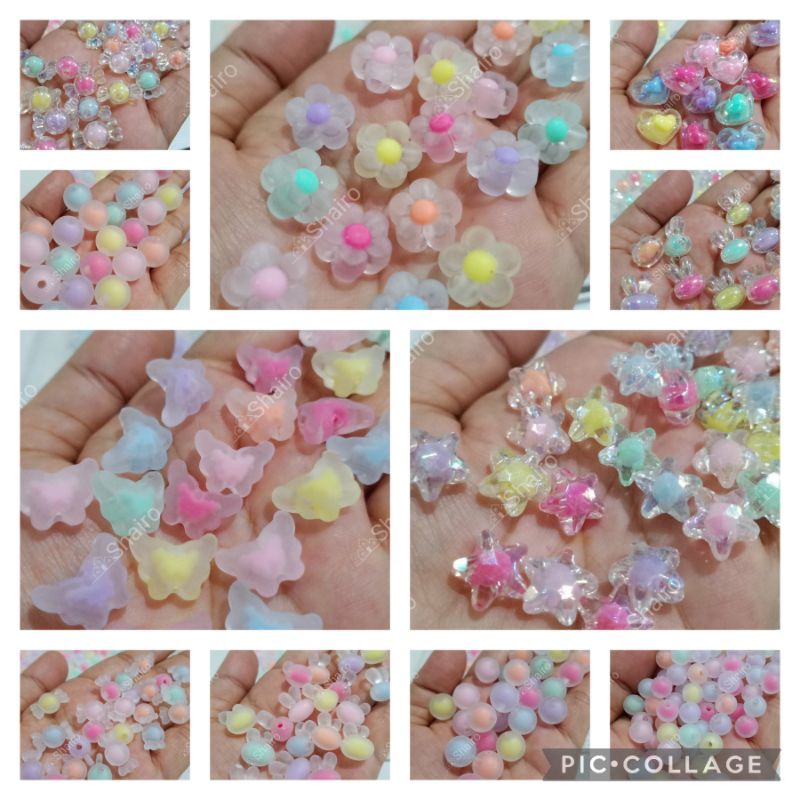 Manik Kristal / Mote Bening / Mote Salju Karakter Lucu / Manik Kristal Transparan