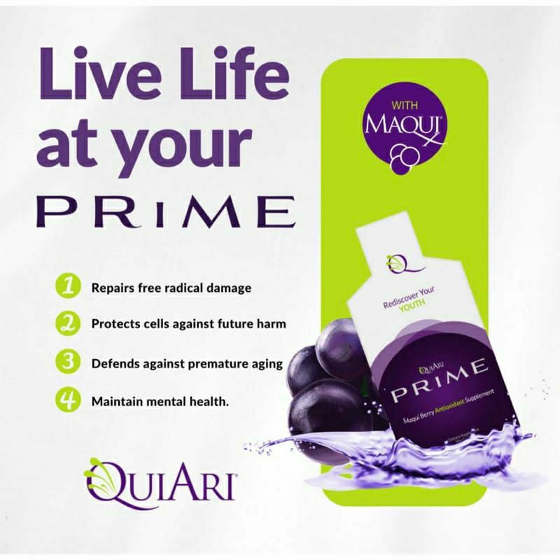 QUIARI PRIME GEL - SUPLEMEN ANTIOKSIDAN ANTIAGING MAQUI BERRY