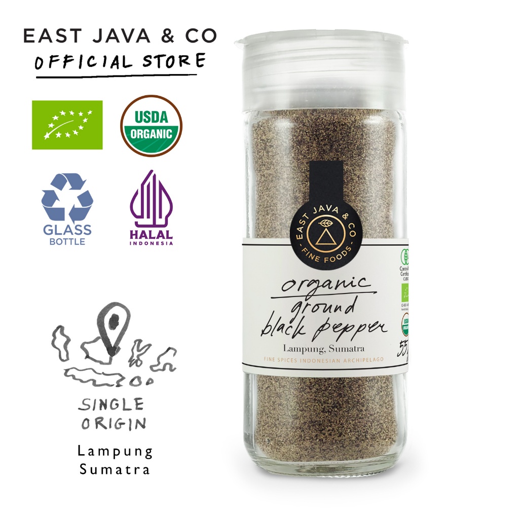 

East Java & Co Organic Ground Black Pepper - 55g (Lada Hitam Bubuk Organik)