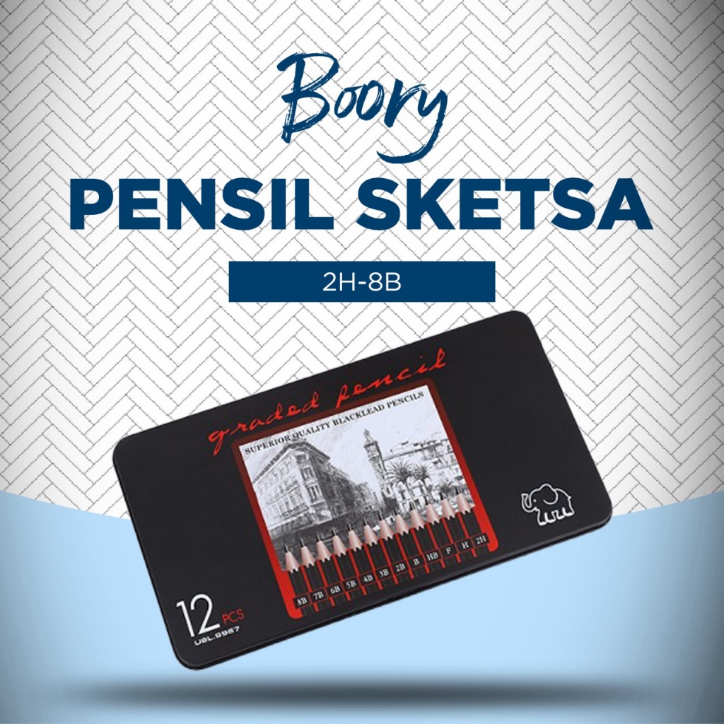 

Pensil Gambar Sketsa Profesional Set Isi 12 Pcs 2H-8B - Graded Pencils