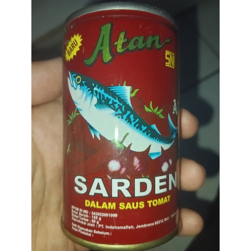 

Sarden saos tomat merk Atan 155gr