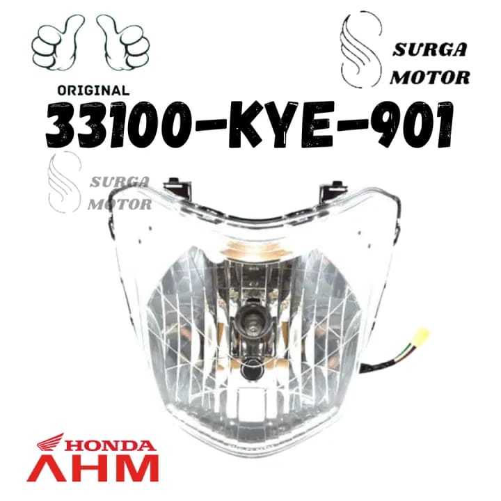Lampu Reflektor Bagian Kepala Depan New Megapro Monoshock Headlight Assy Plus bohlam socket reflecto