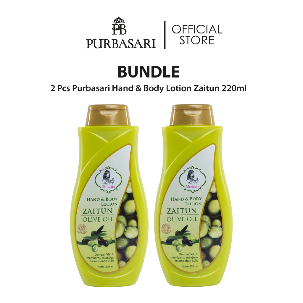 [Bundle Hemat] Purbasari Hand And Body Lotion Zaitun 200 ml / HBL Zaitun / Body Lotion - Melembapkan