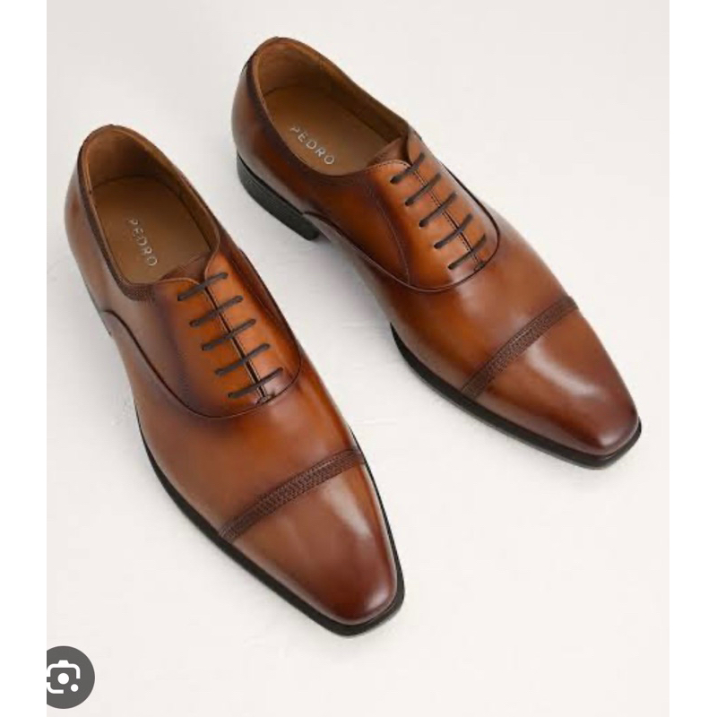 preloved pedro shoes / preloved original pedro men / preloved pedro oxford shoes tan / pedro shoes o