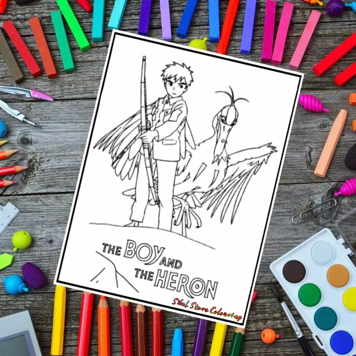 

Kertas Mewarnai Gambar Anak Tema The Boy and The Heron / Kertas Gambar (10 Lembar)