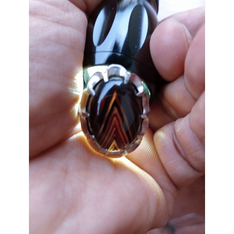 Natural cincin akik Yaman Wulung motif Junder