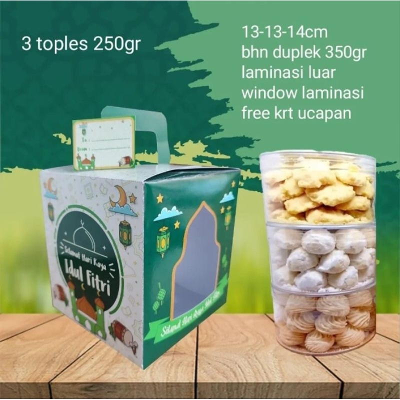 

Fitri Box Lebaran 3 toples 250gr Box Lebaran Kue Kering Box Lebaran Cookies Dus Lebaran Kotak Lebaran Box Hampers Ramadhan Dus Parcel Idul Fitri Box Idul Fitri Packaging Lebaran Souvenir Lebaran